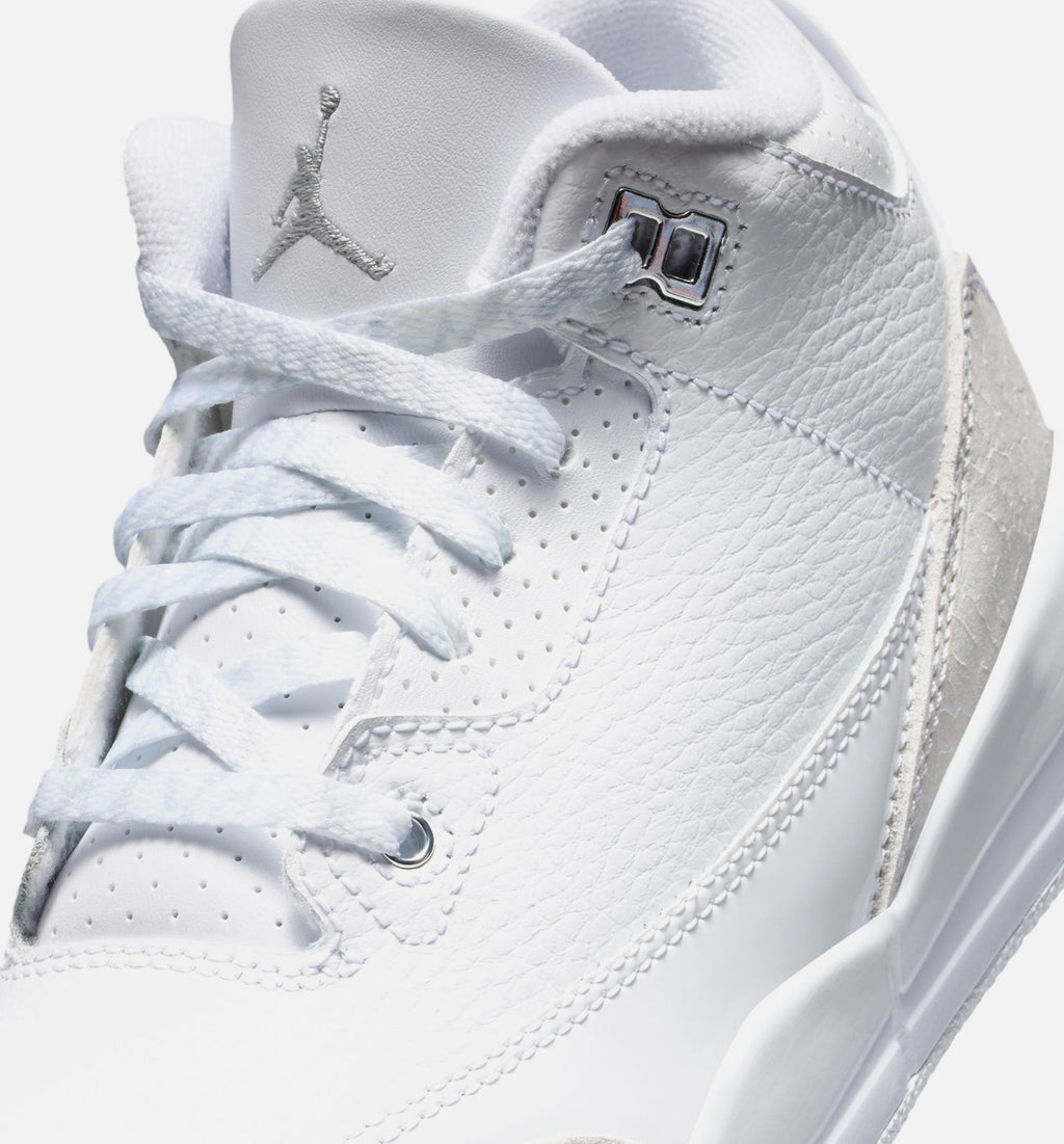 Air Jordan 3 Retro White / Metallic Silver Preschool Lifestyle Shoes (PS)
