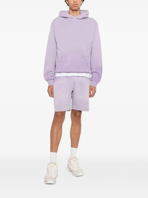 PALE CLOUD paint-splatter distressed hoodie