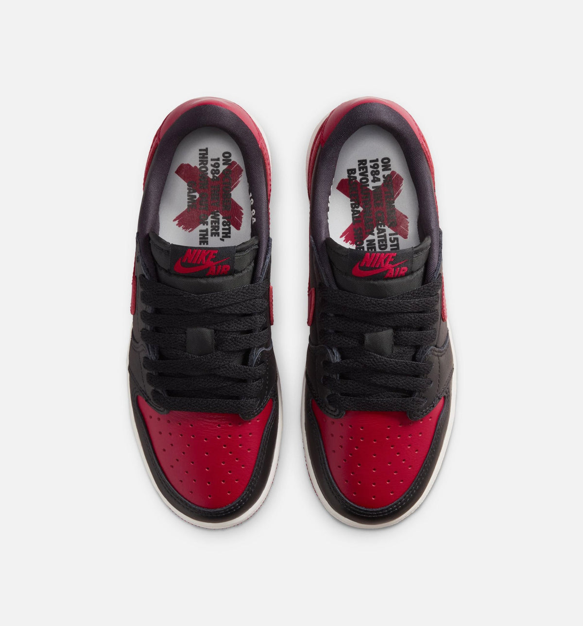 Air Jordan 1 Retro Low OG Banned Grade School Shoes - Black Varsity Red White