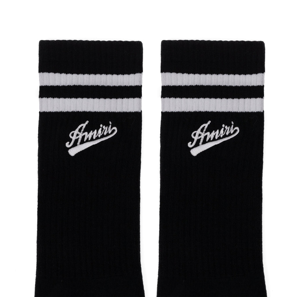 Black/White Varsity Script Sock