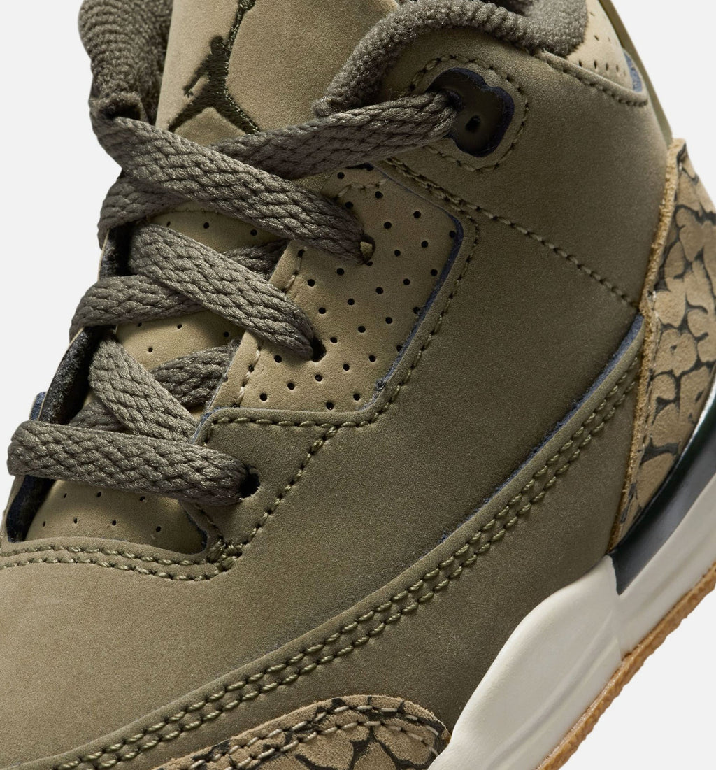 Air Jordan 3 Retro Medium Olive Infant & Toddler Sneakers - Medium Olive / Sequoia / Neutral Olive / Sail