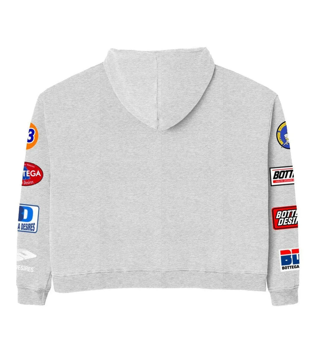Bottega Desires Patches Gray Hoodie