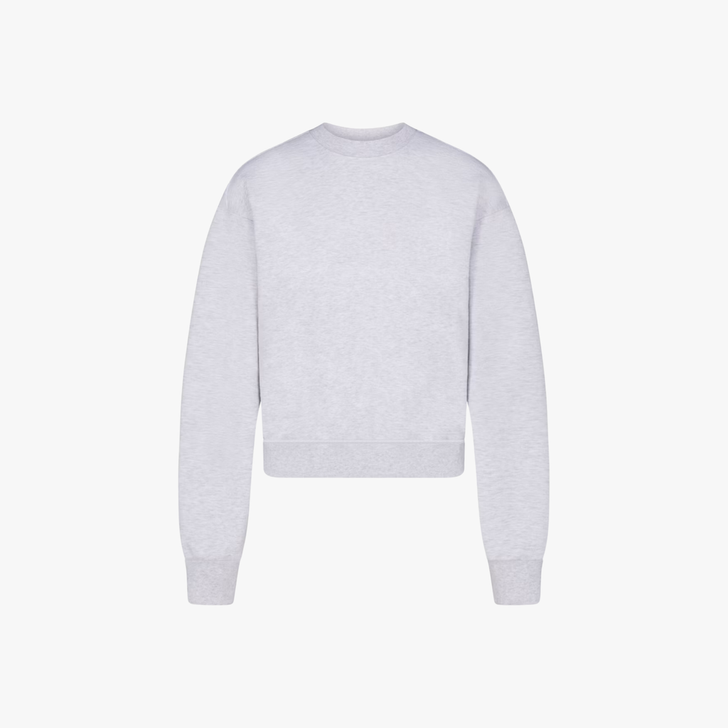 SKIMS Cotton Fleece Classic Crewneck Light Heather Grey