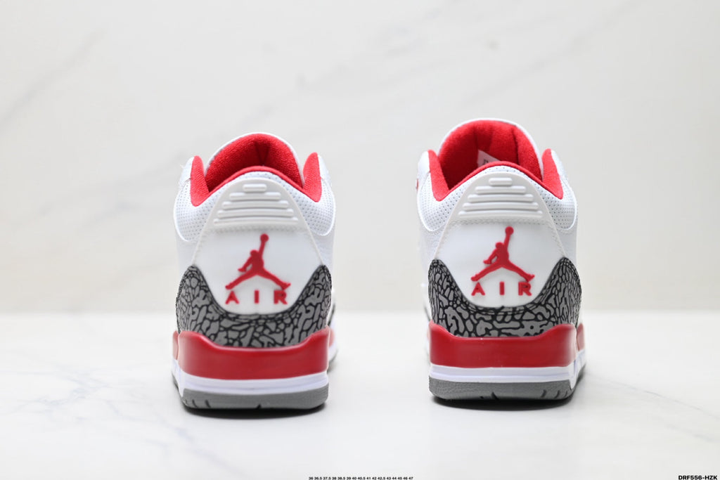 Air Jordan 3 Retro White Fire Red Cement Sneakers