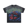 VALE USA Washed Black Front Graphic T-Shirt