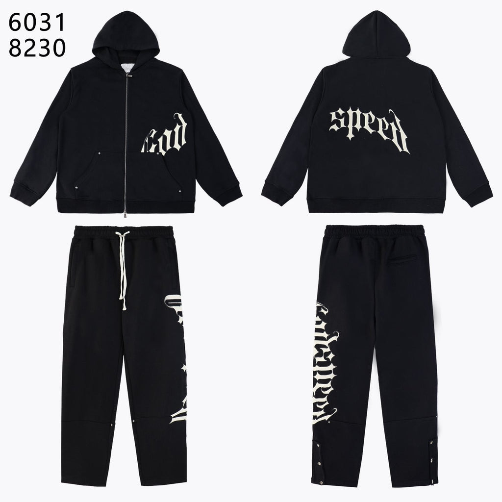 Godspeed White Gothic Zip Hoodie & Jogger Matching Set