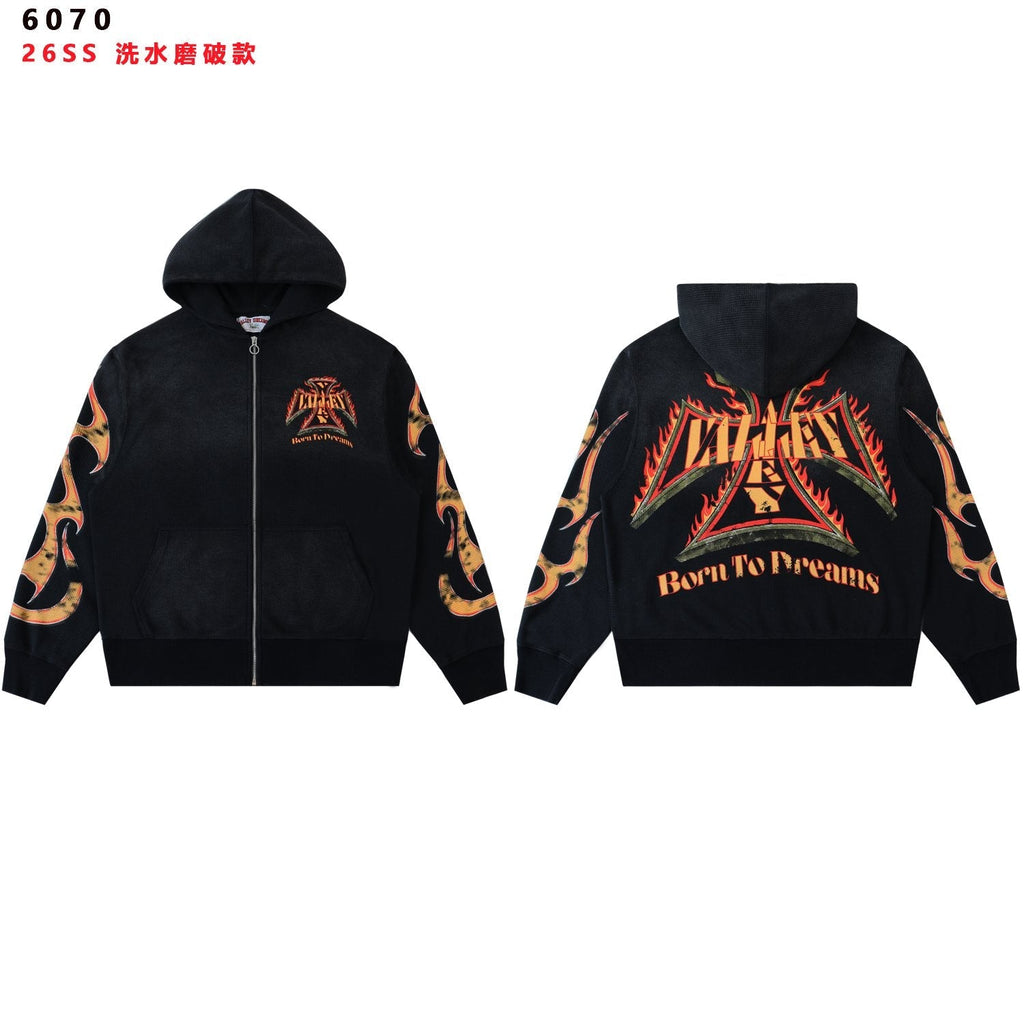 Valley Dreams Death or Glory Flame Zip Hoodie