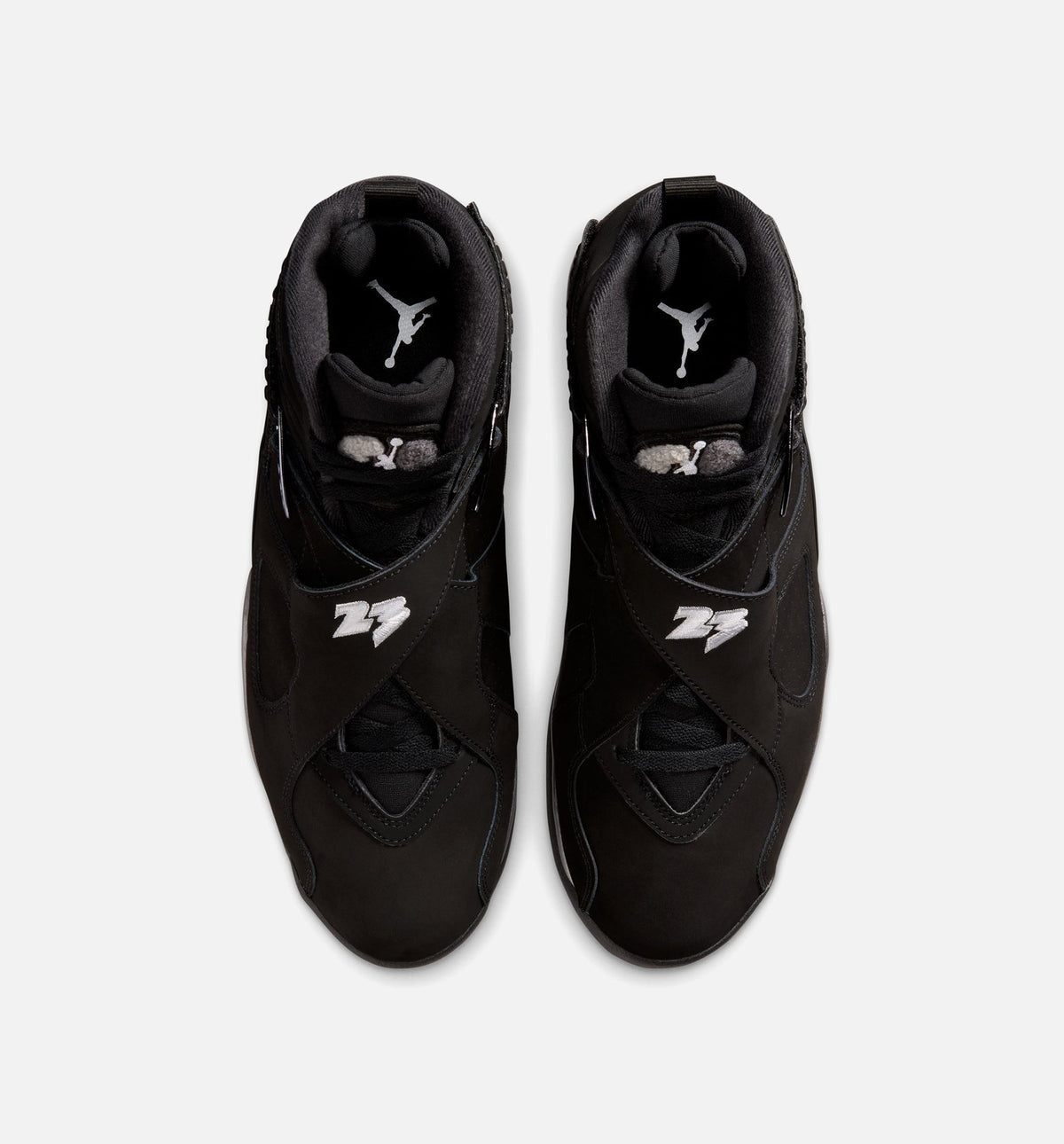 Air Jordan 8 Retro Chrome Black And Light Graphite Men's Lifestyle Shoes - Black/White/Light Graphite