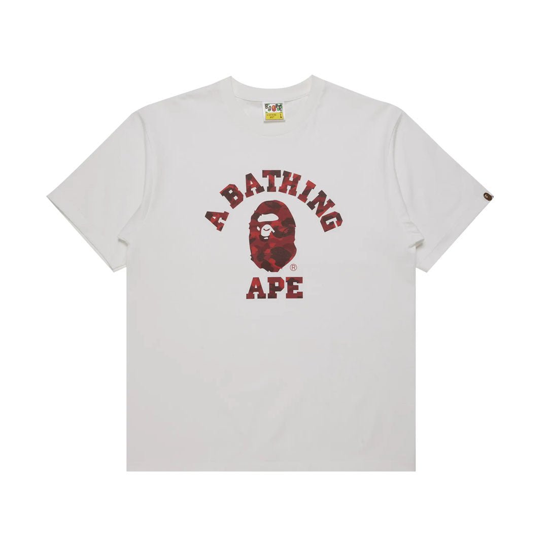 BAPE Color Camo College Tee 'White/Red'
