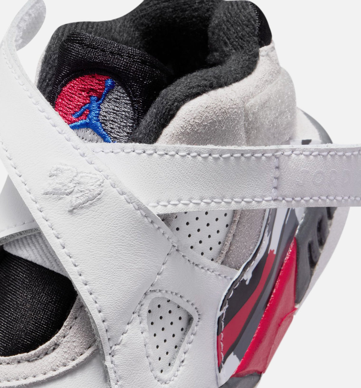 Air Jordan 8 Retro White and True Red – Infant/Toddler Lifestyle Shoe in White/Black/True Red