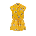 Denim Tears Bright Yellow Floral Ring Print Camp Collar Shirt & Drawstring Shorts