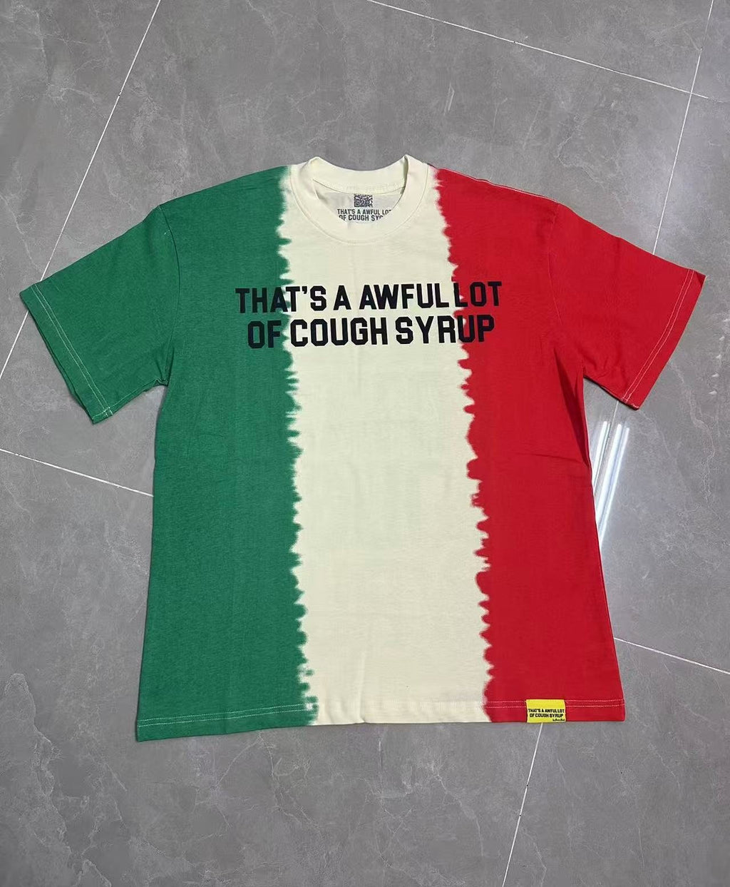 THAT'S A AWFUL LOT OF COUGH SYRUP Tri-Panel Graphic T-Shirt