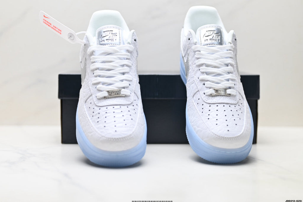 Nike Air Force 1 Low White Ice Blue Unisex Sneakers Style 06