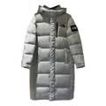 The North Face Colour-Block Hooded Long Puffer Coat – Grey