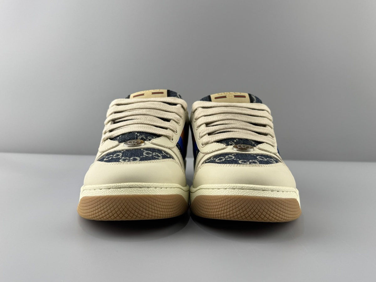 Gucci Cream Stripe Low-Top Sneakers
