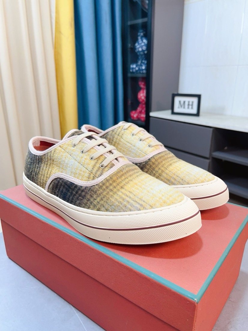 Loro Piana Contrast-Trim Low-Top Casual Shoes