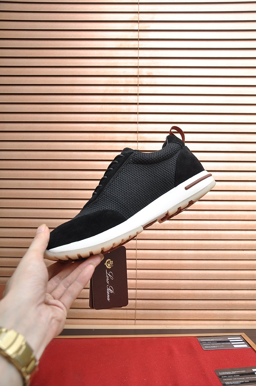 Loro Piana Men's Textured Lace-Up Sneakers