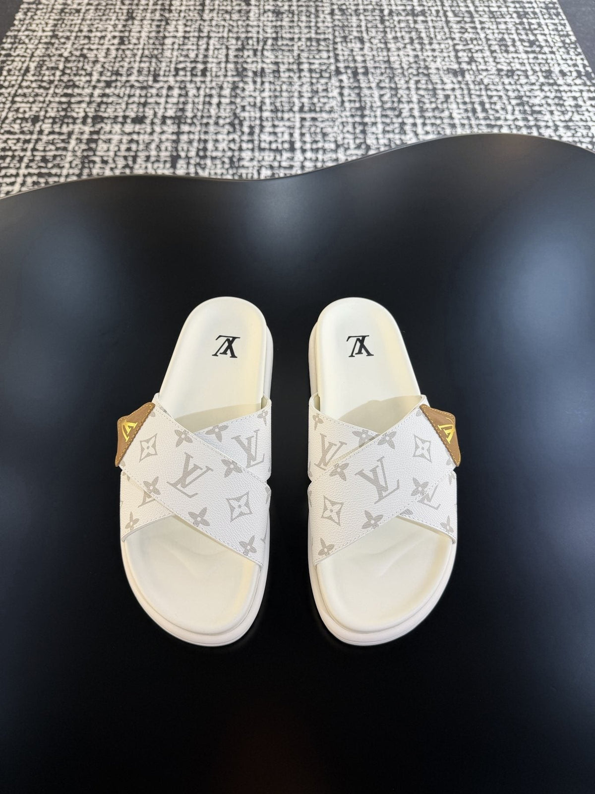 Louis Vuitton Monogram Cross-Strap Slide Sandals - Crossover Strap Design