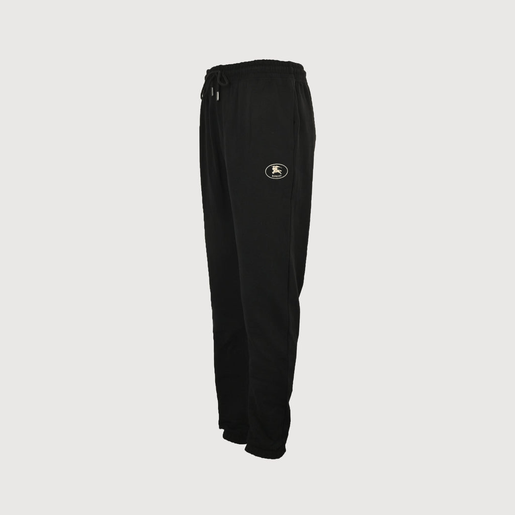 Burberry 25FW Back Pocket Equestrian Knight Cross-Stitch Embroidery Jogger Trousers Black